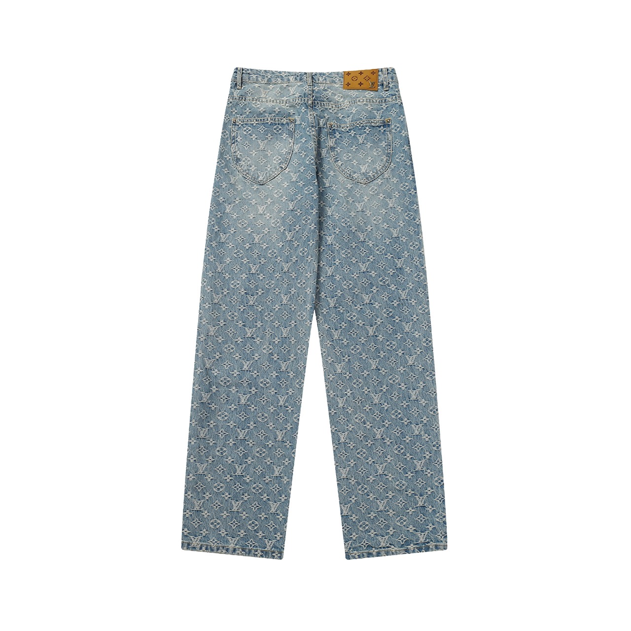 LOUIS VUITTON  ジャカード ストレート 水洗ノスタルジックブルーデニムズボン 男女同型S-XL