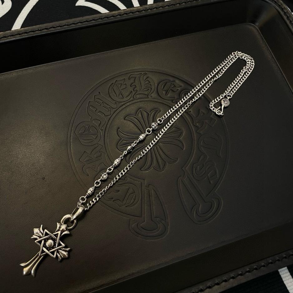 クロムハーツ 新作 クラシック レトロ サイドウェイ ネックレス ラージ クロス ペンダント（60cm）