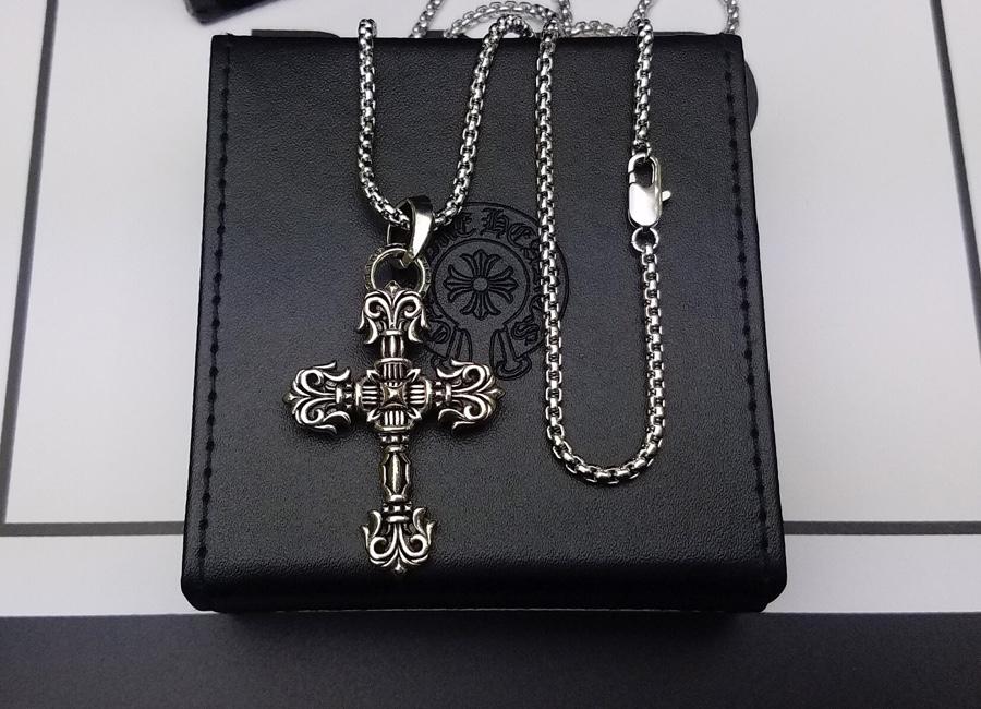 クロムハーツ フレームドCHプラス チャーム ネックレス 男女兼用 (60cm)