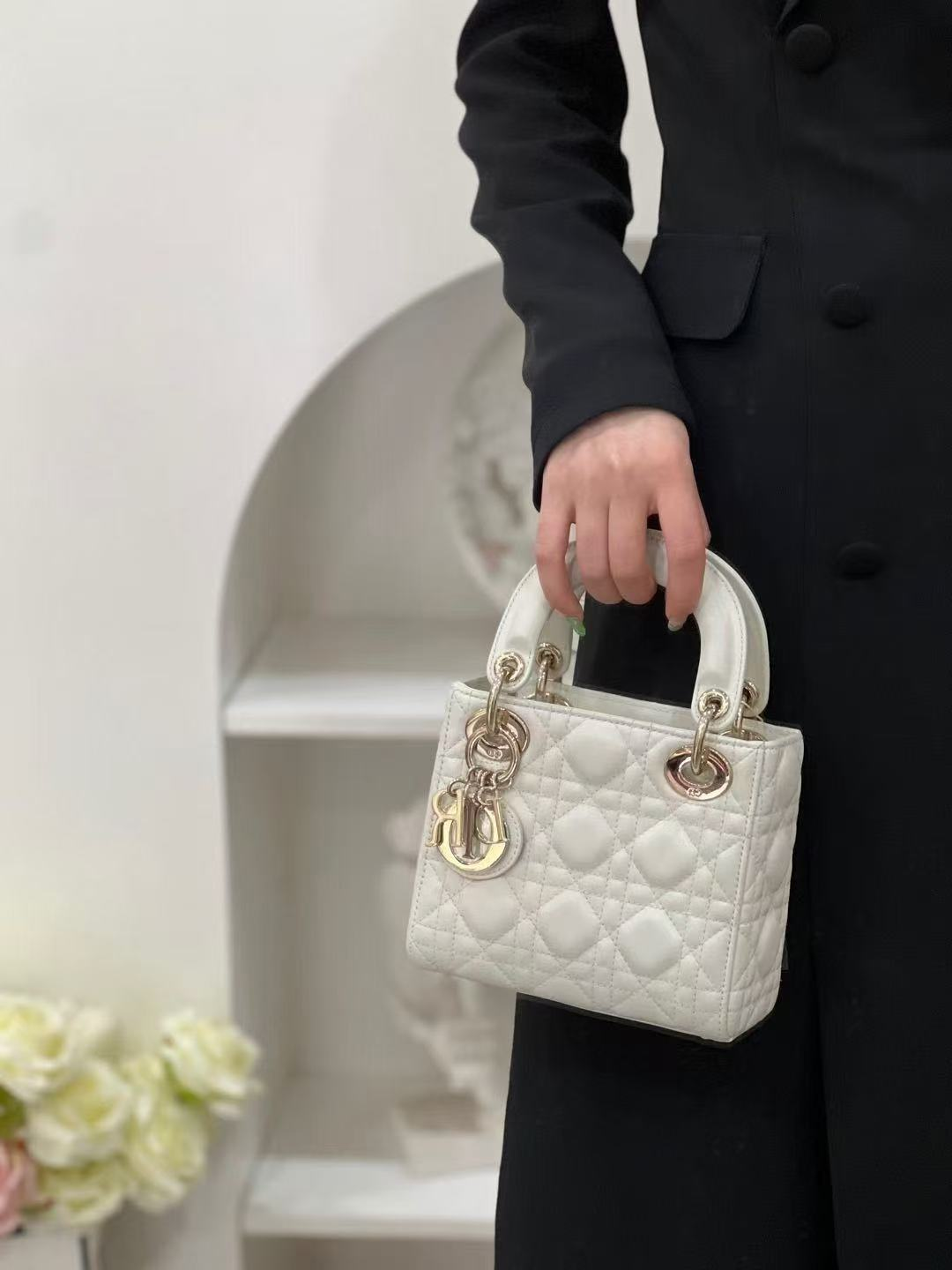 【高品質】LADY DIOR ミニバッグ カナージュ☆M0505ONGE