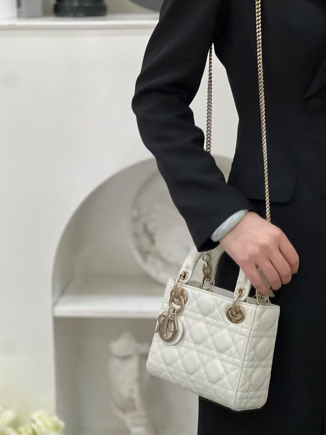 【高品質】LADY DIOR ミニバッグ カナージュ☆M0505ONGE