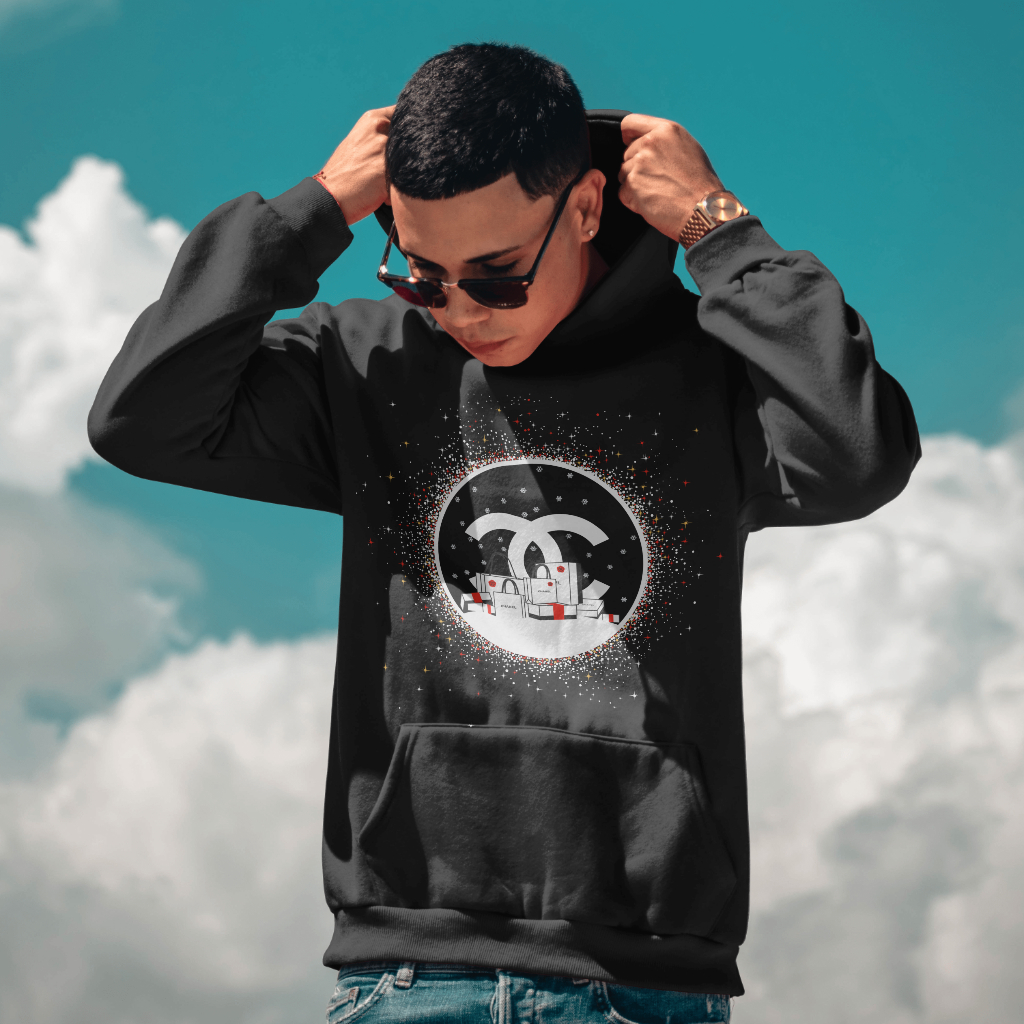 CHANEL 漫画文字プリントのパーカー