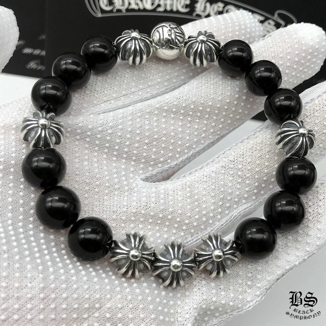 【Chrome Hearts】クロムハーツ マットオニキス ビーズブレス