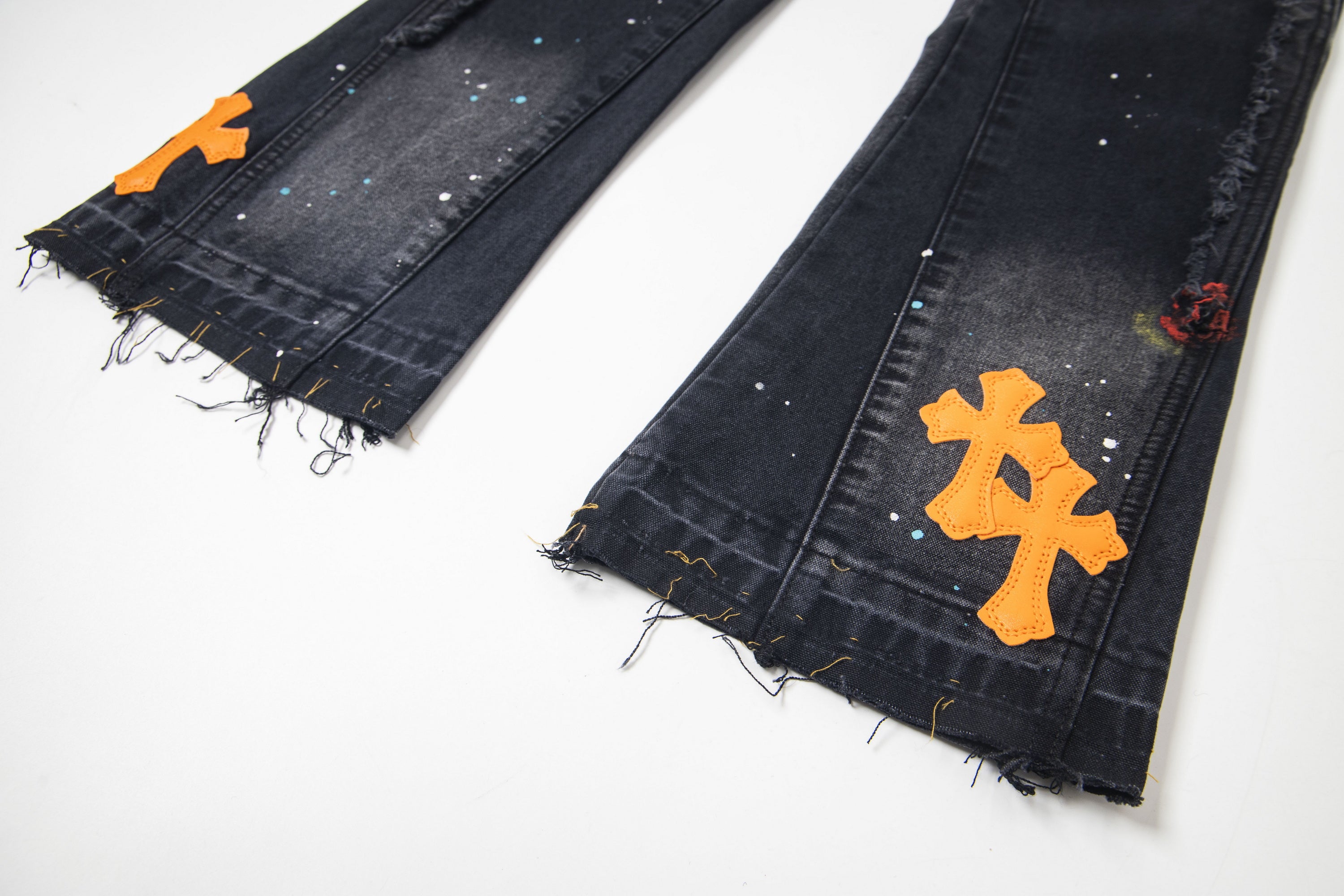 【Chrome Hearts】クロムハーツ ギャラリーデパート クロスパッチ フレアデニムジーンズ 8176