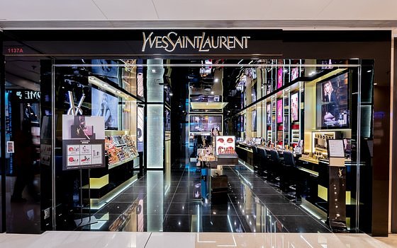 YSL 馬海毛胸に文字ロゴニットセーター