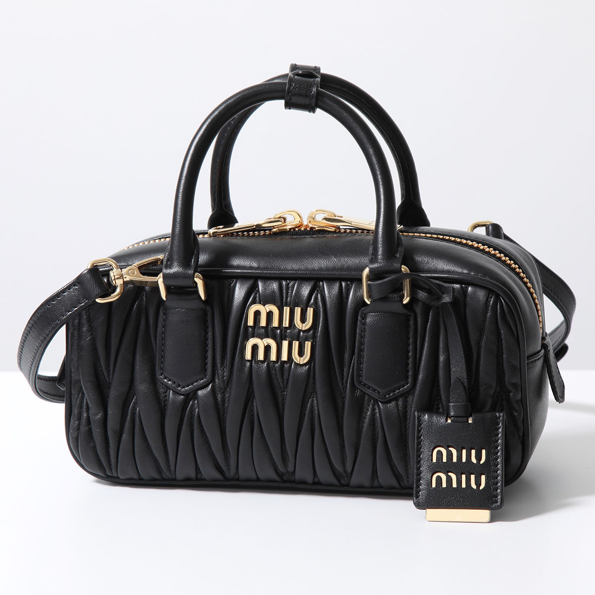 MIUMIU (ミュウミュウ)  新作 ショルダーバッグ アルカディ MATELASSE マテラッセ 5BB142 N88 レディース レザー ハンドバッグ 鞄 F0002/NERO