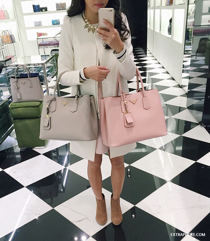 ★PRADA直営店★ラージ サフィアーノ レザー ハンドバッグ