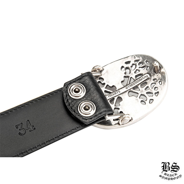 クロムハーツ クラシックオーバルクロスバックル＆プレーンブラックレザー1.5ホースシューリベット ベルトセット