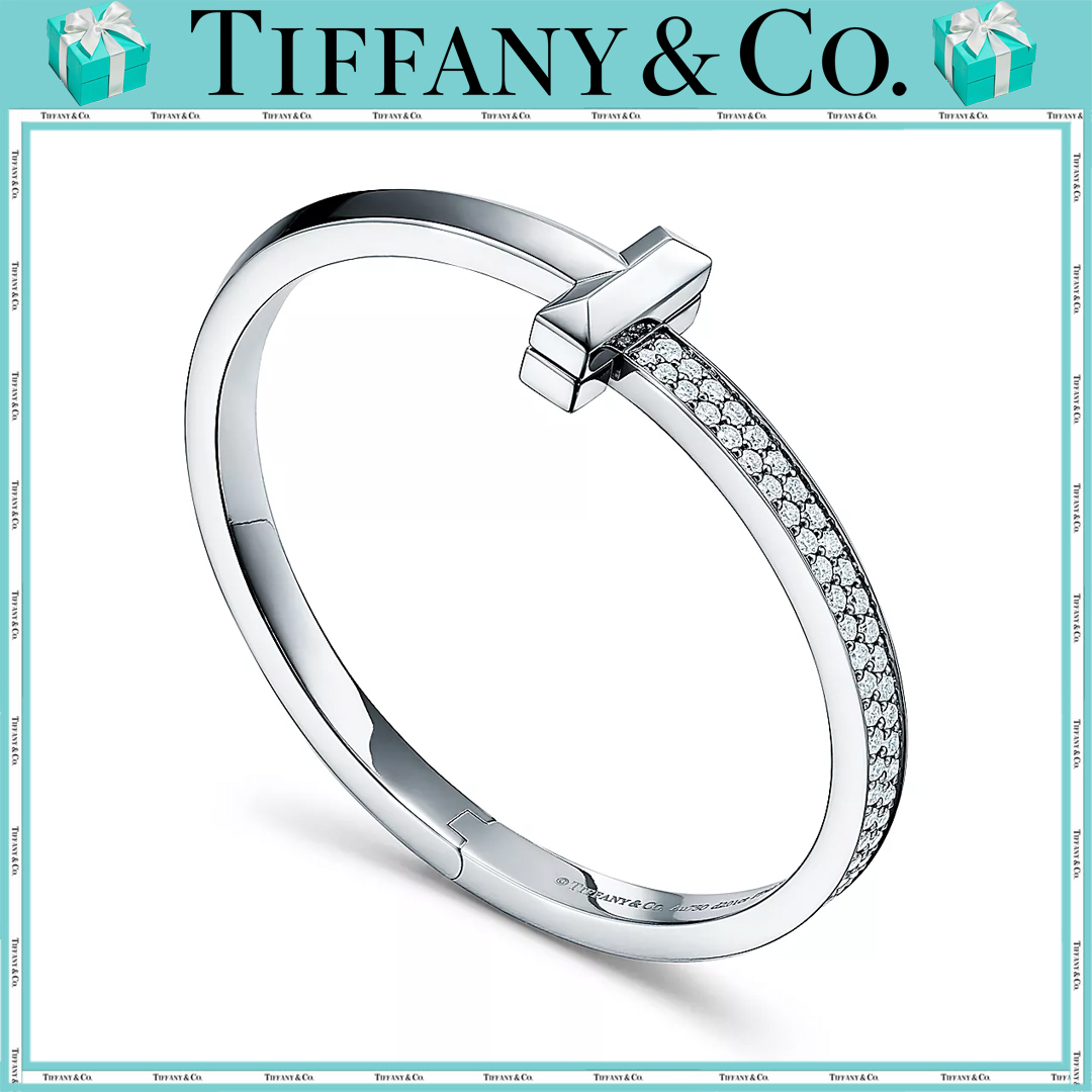  ティファニー（Tiffany）【国内発送/直営店】【セレブご愛用】T ワン ワイド ダイヤモンド ヒンジ バングル 18K ホワイトゴールド