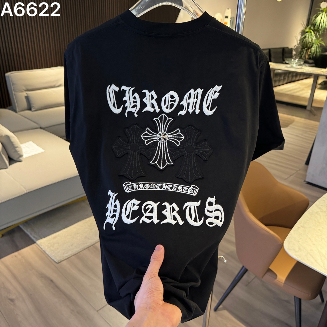 Chrome Hearts/クロムハーツ 2026SS夏新作 半袖Tシャツ 男女兼用 黑/白 CHT-26S27