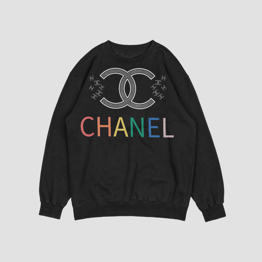 CHANEL カートゥーンプリントラウンドネックスウェット クル