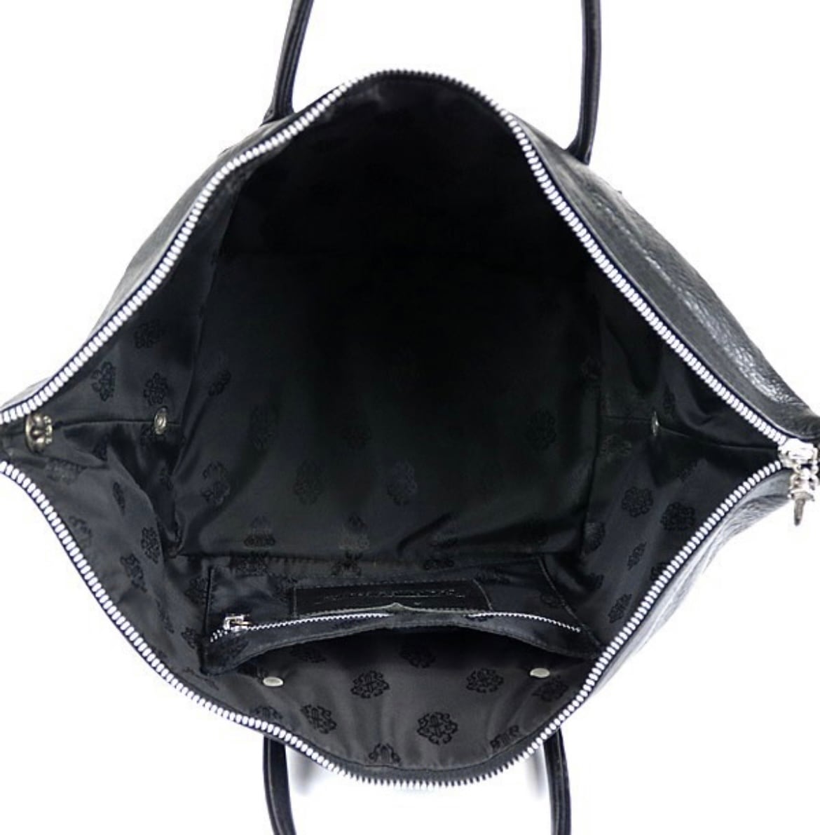 CHROME HEARTS クロムハーツ モニカ ハンドバッグ BSフレア レザー メンズ シルバー