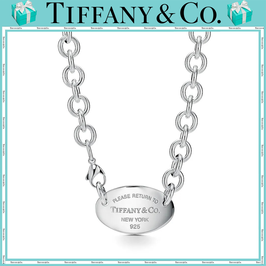  ティファニー（Tiffany）【国内発送/直営店】オーバル タグ ネックレス スターリングシルバー 15.5インチ（約 39CM）