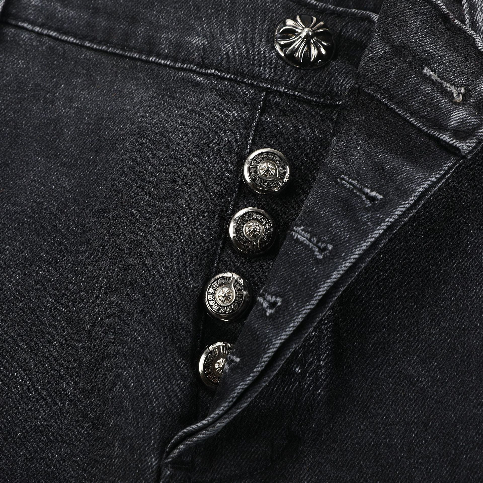 【Chrome Hearts】クロムハーツ カラークロスハッチ付きグレージーンズ