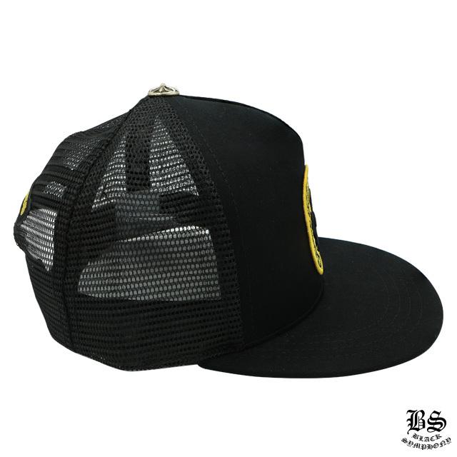 クロムハーツ ファブリックフロント トラッカーキャップ ブラック ツイル ハリウッド CHプラス（帽子）