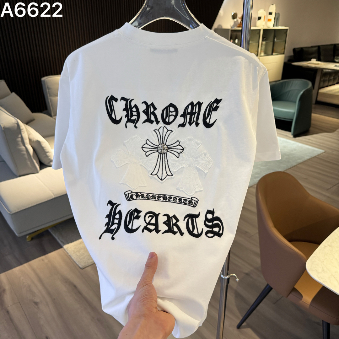 Chrome Hearts/クロムハーツ 2026SS夏新作 半袖Tシャツ 男女兼用 黑/白 CHT-26S27