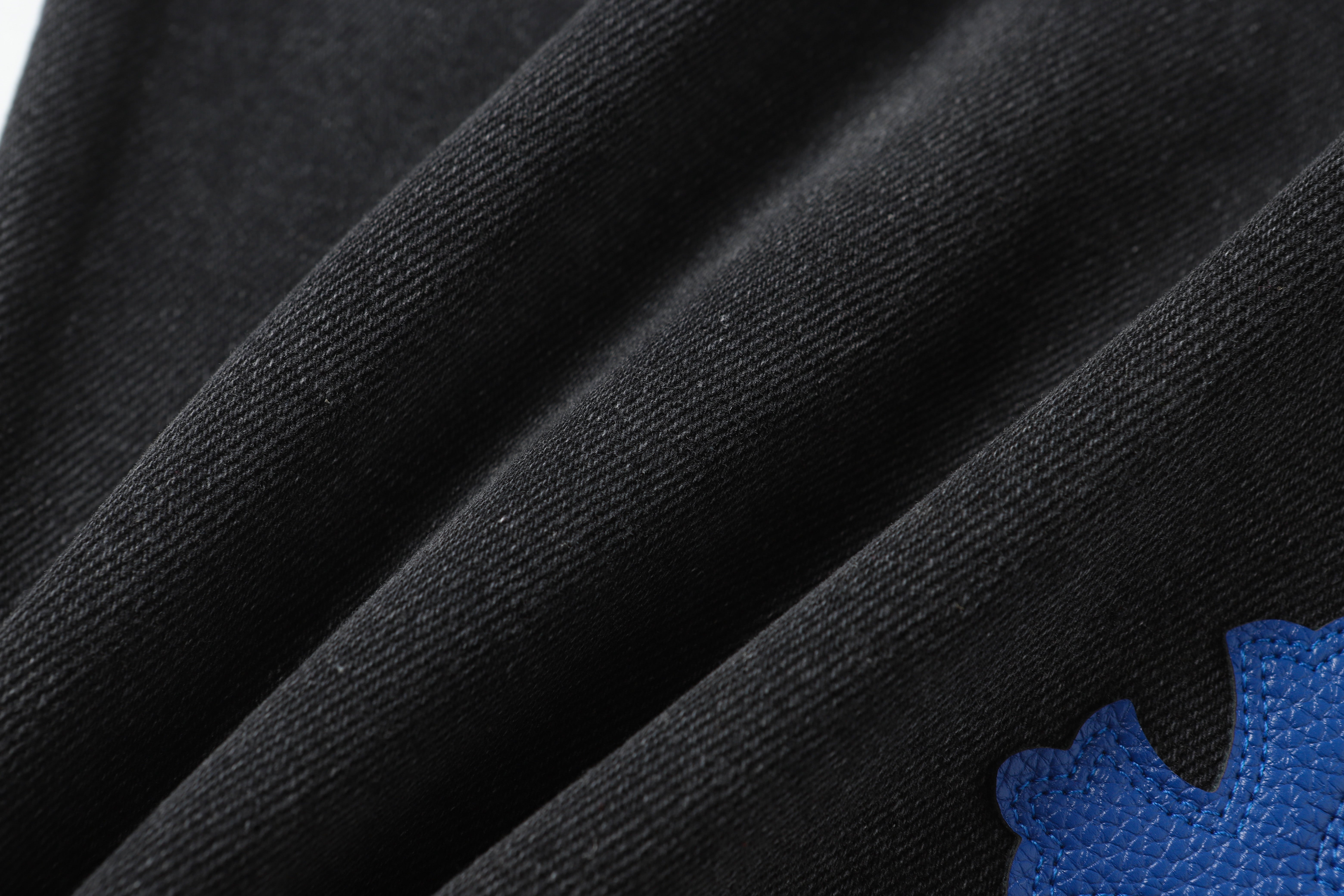 【Chrome Hearts】クロムハーツ グレー＆ブルーレザー クロスパッチジーンズ