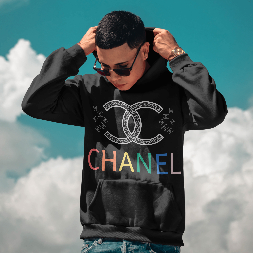 CHANEL 漫画文字プリントのパーカー