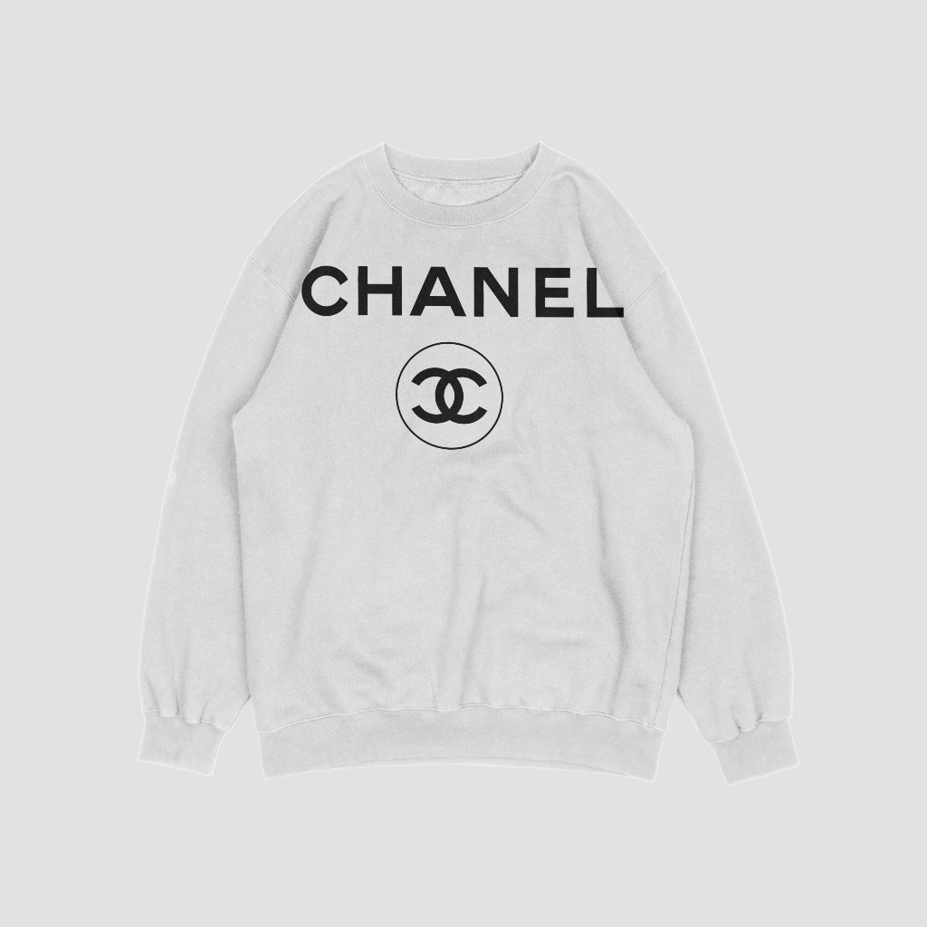 CHANEL アルファベットプリントのラウンドネックのスウェット クル