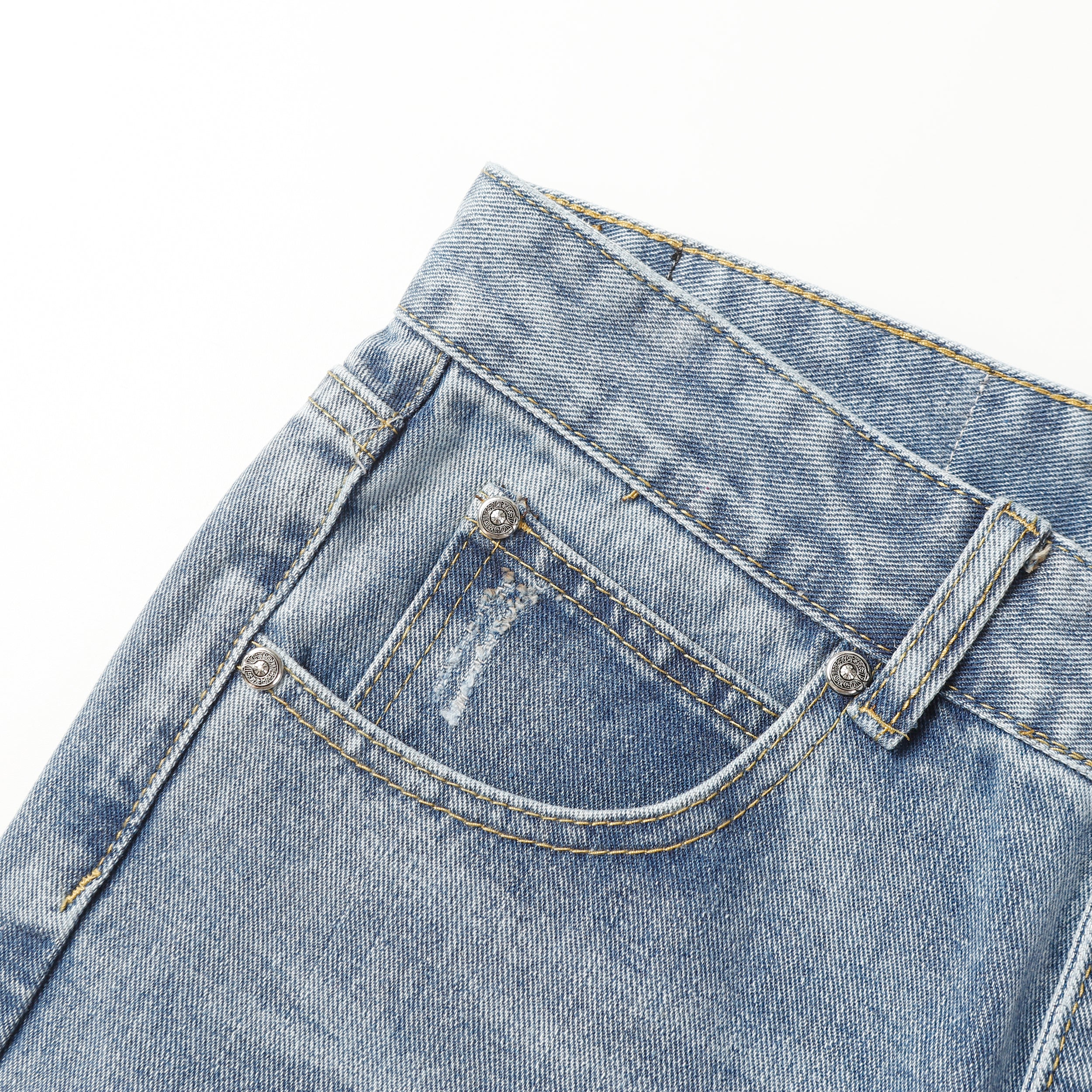 【Chrome Hearts】クロムハーツ クロス レザーパッチ ジーンズ 9961