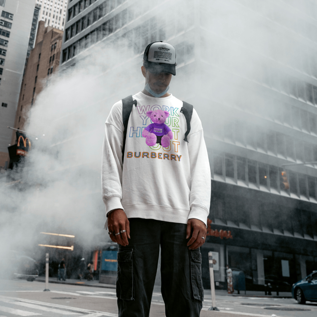 Burberryスウェット クル パーカー プリント  綿　男女兼用