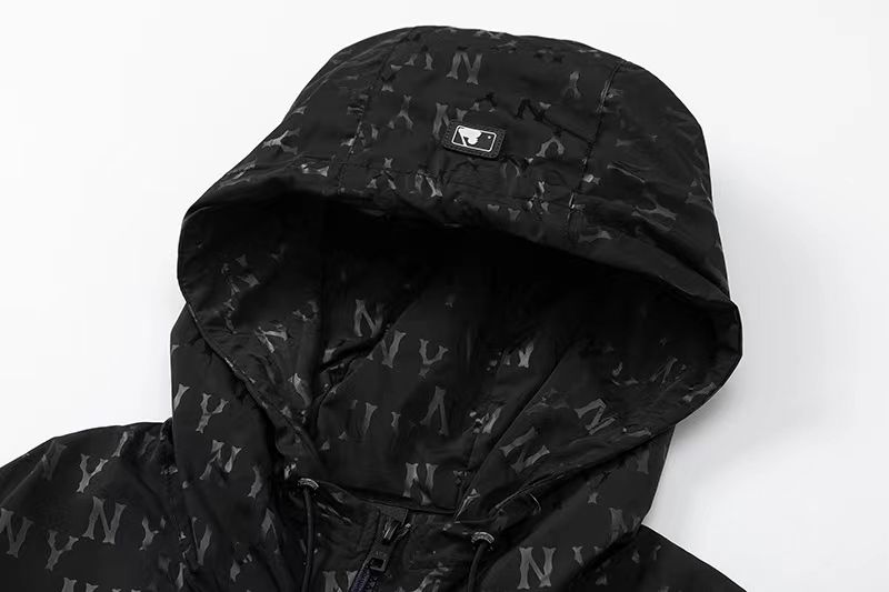 MLB 春と秋の新しい老花満印連帽スポーツ  トレンチコート