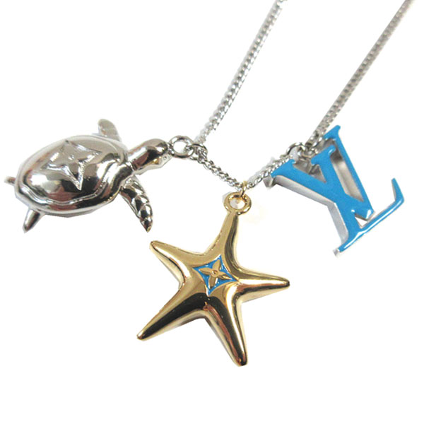 【国内発送/直営店】LVタートル ネックレスカメ LV イニシャル メンズ アクセサリー ヒトデ