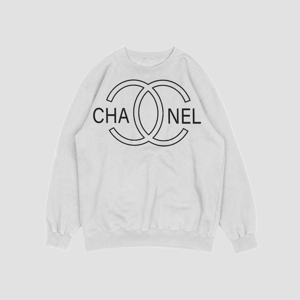 CHANEL アルファベットプリントのラウンドネックのスウェット クル