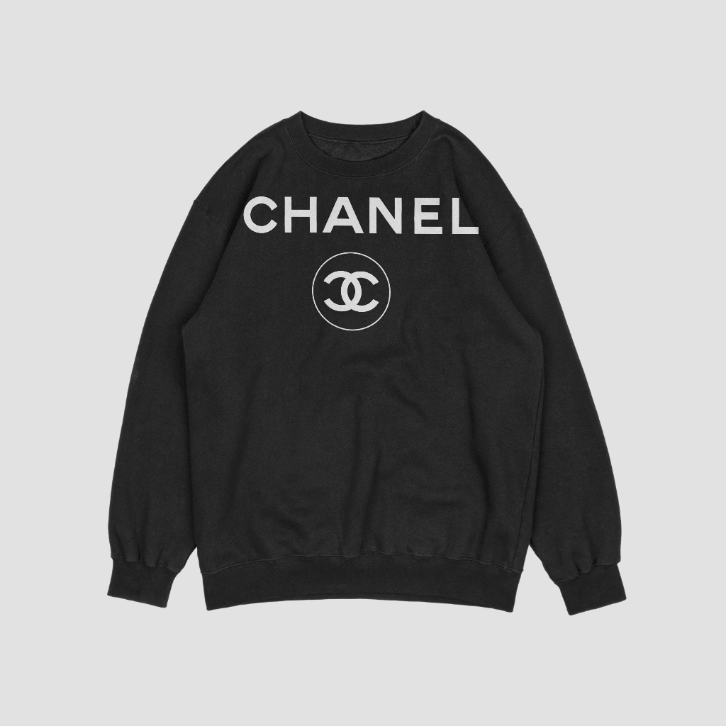 CHANEL アルファベットプリントのラウンドネックのスウェット クル