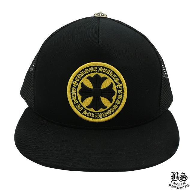 クロムハーツ ファブリックフロント トラッカーキャップ ブラック ツイル ハリウッド CHプラス（帽子）