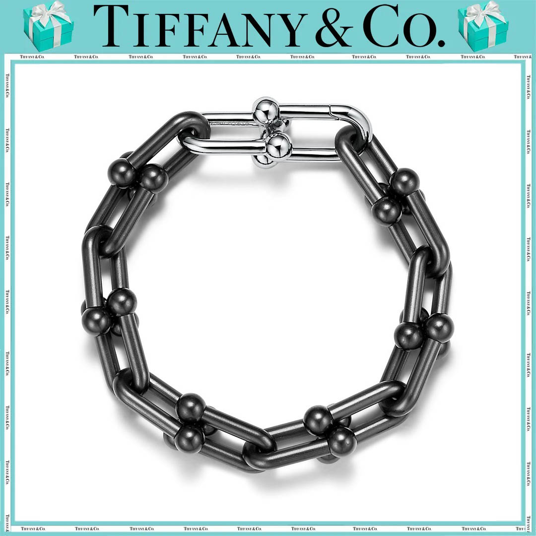 ティファニー/Tiffany ハードウェア リンク ブレスレット チタン ホワイトゴールド（ラージ） 男女兼用