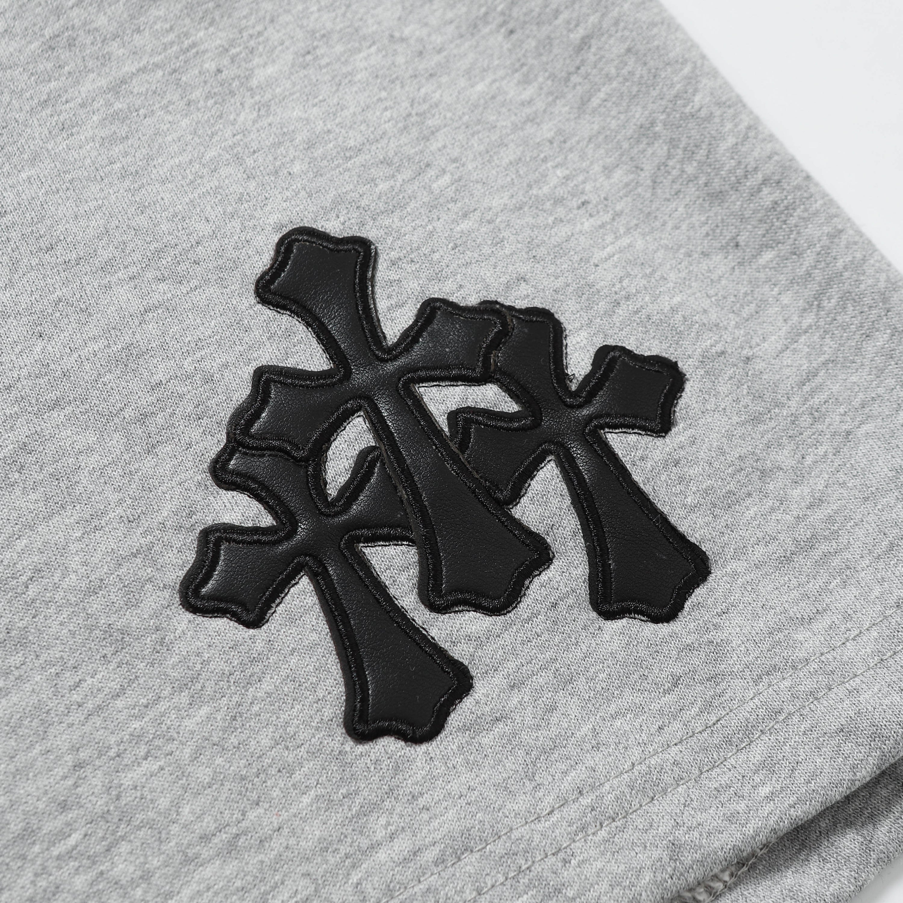 【Chrome Hearts】クロムハーツ セメタリーレザー クロスパッチ ペーパージャム ショートパンツ