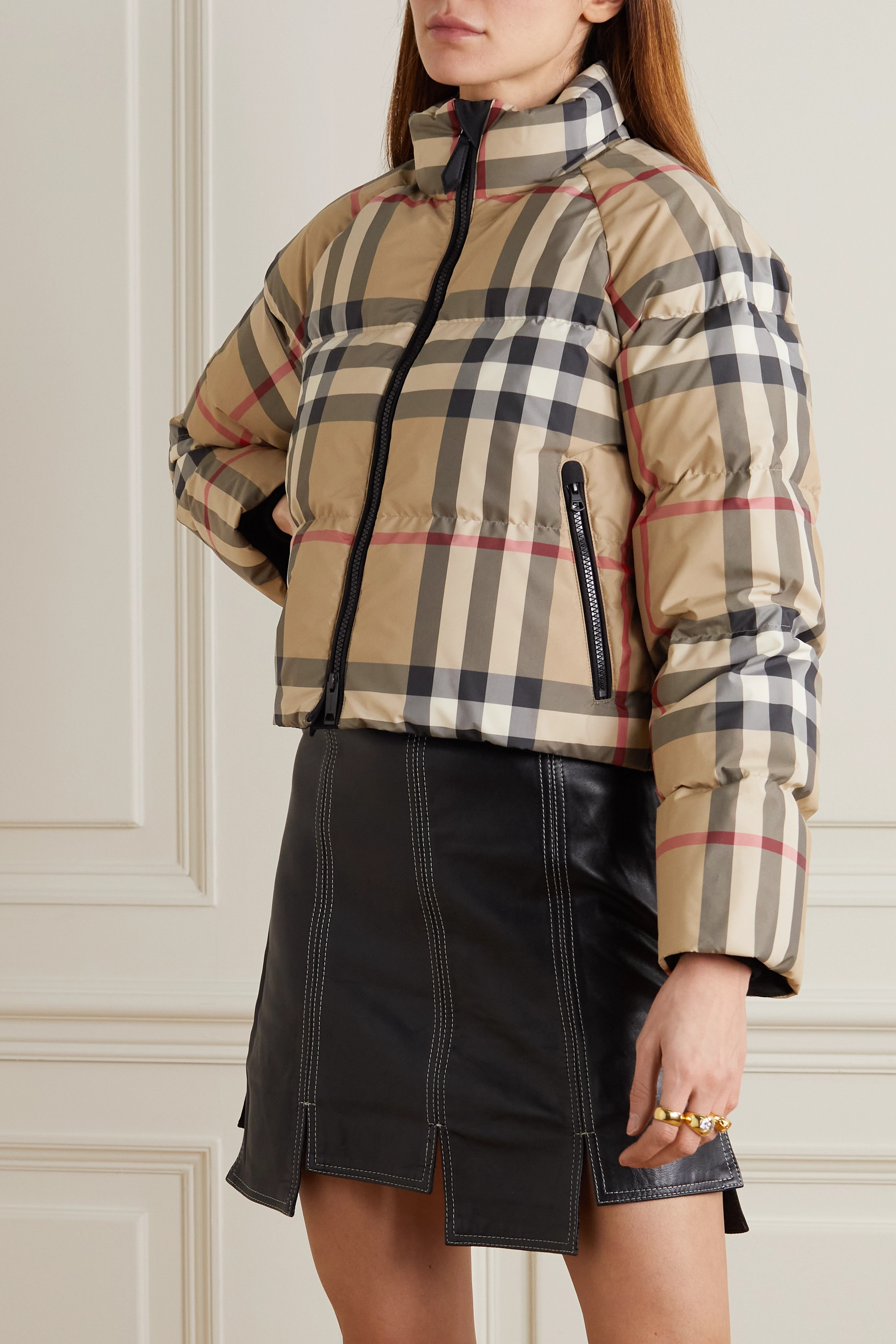 【BURBERRY】デタッチャブルフード チェック パファージャケット ダウンジャケット