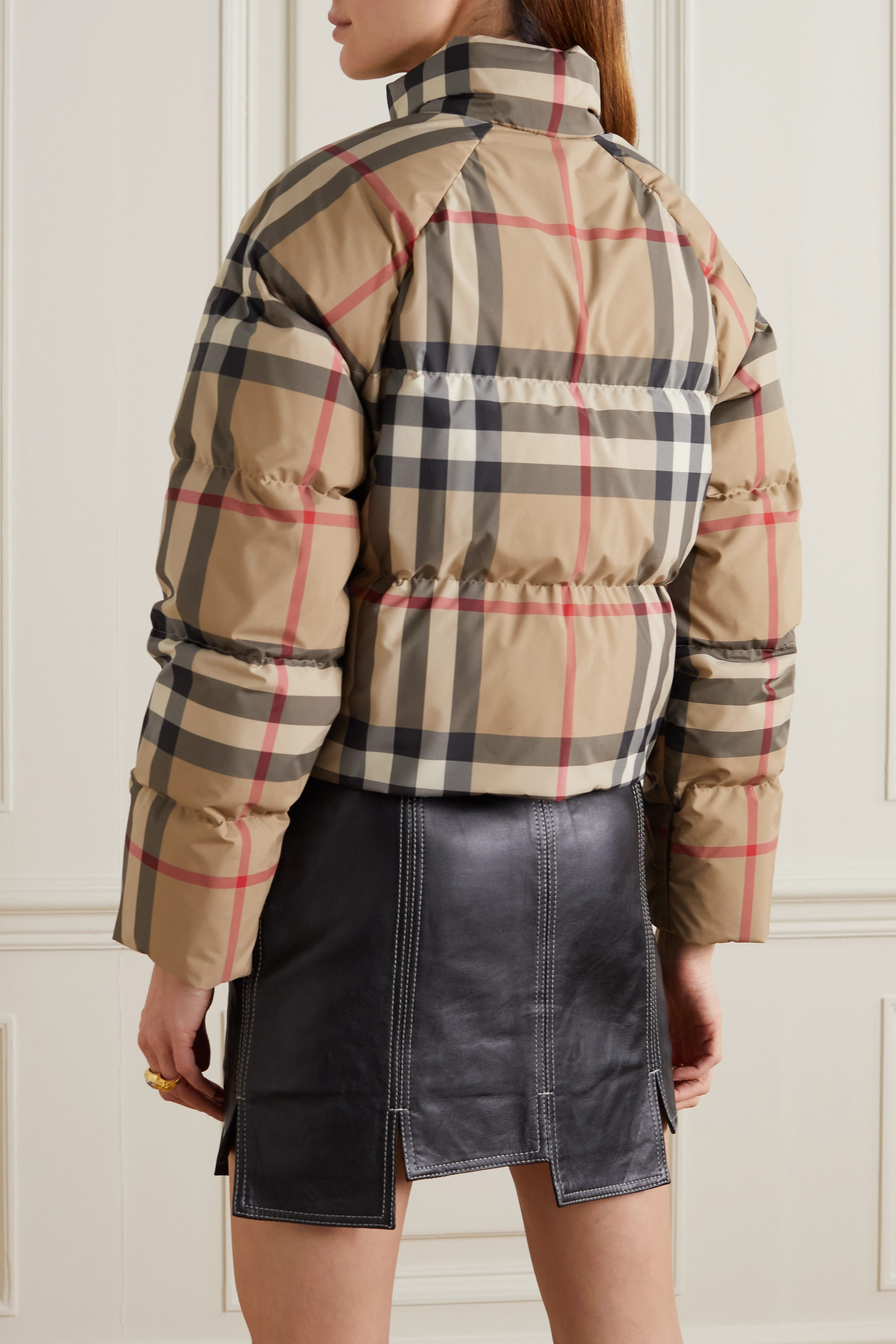 【BURBERRY】デタッチャブルフード チェック パファージャケット ダウンジャケット