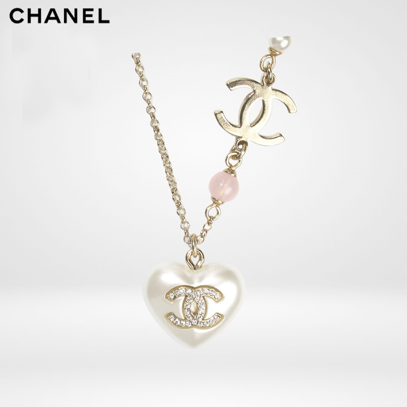 CHANEL シャネル ハートパールネックレス　ホワイト