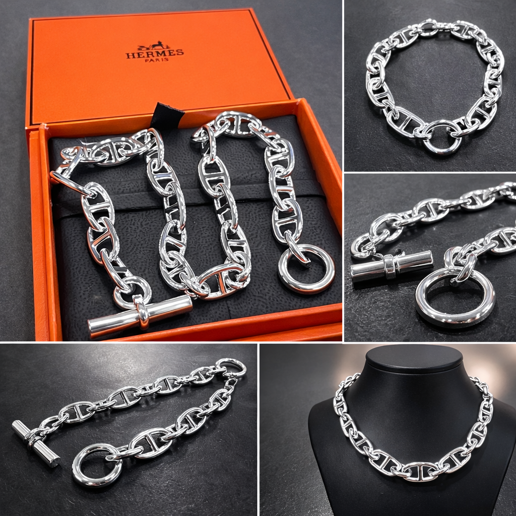 エルメス HERMES シェーヌダンクル GM 29コマ ネックレス シルバー925 男女兼用