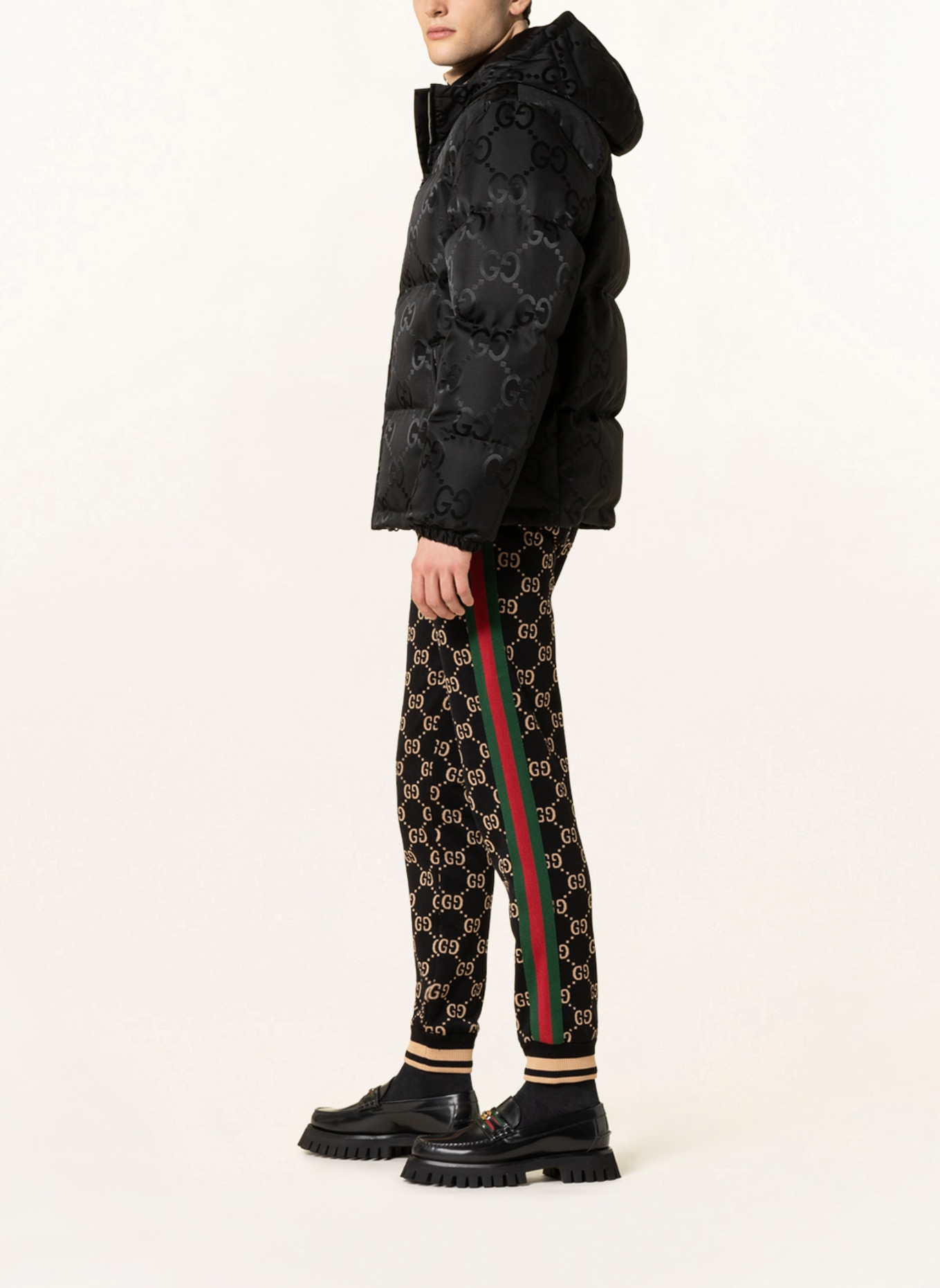 ★GUCCI★ GGジャカード フーデッド ダウンジャケット