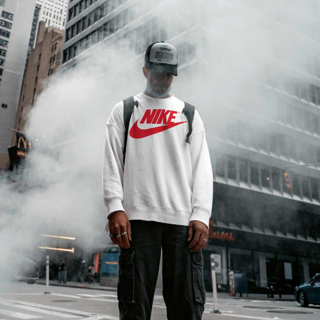 NIKEスウェット クル パーカー プリント  綿　男女兼用