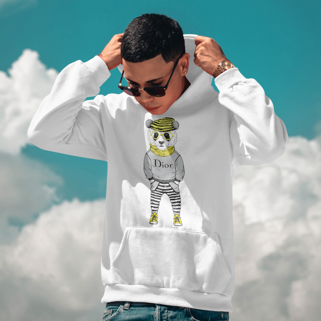 Diorスウェット クル パーカー プリント  綿　男女兼用