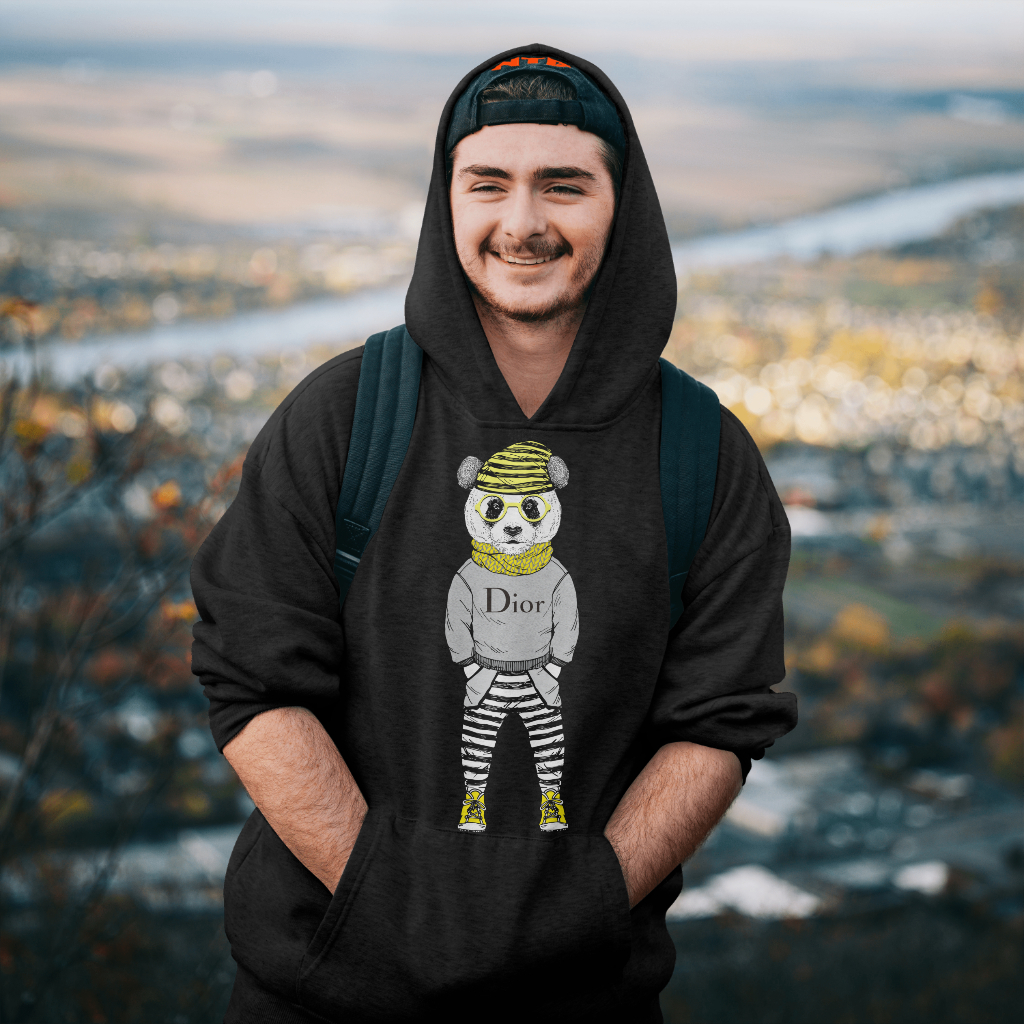 Diorスウェット クル パーカー プリント  綿　男女兼用