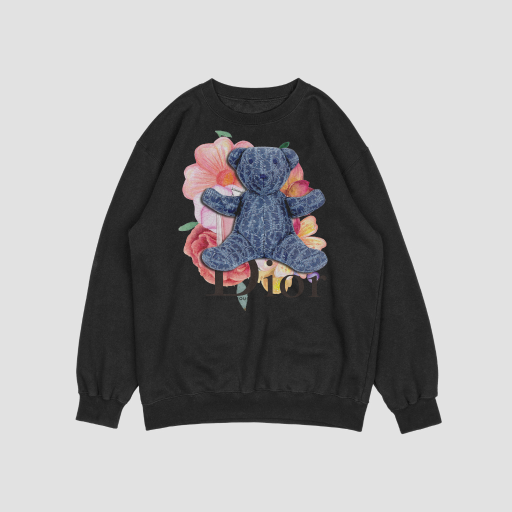 Diorスウェット クル パーカー プリント  綿　男女兼用