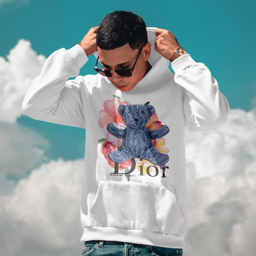 Diorスウェット クル パーカー プリント  綿　男女兼用
