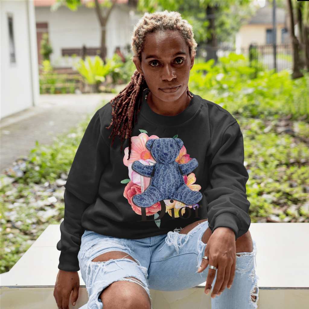 Diorスウェット クル パーカー プリント  綿　男女兼用