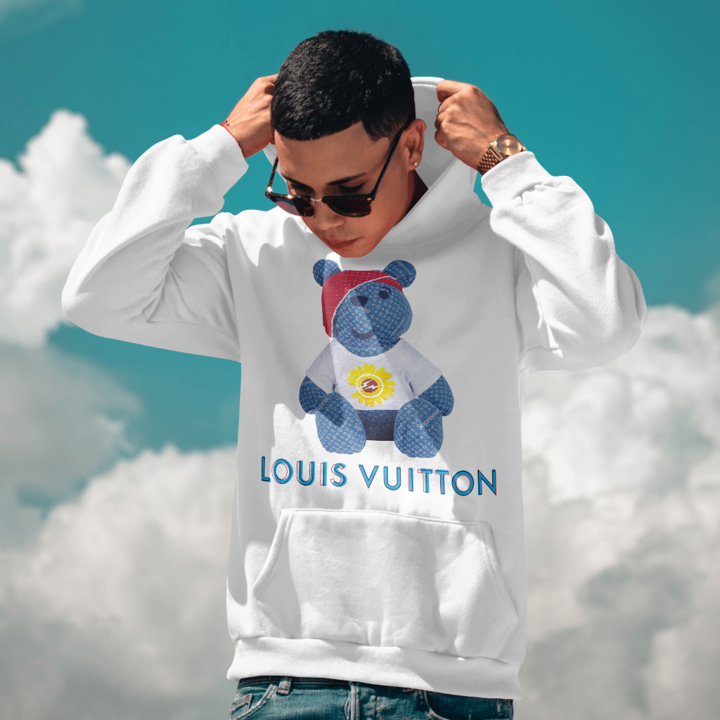 Louis Vuittonスウェット クル パーカー プリント  綿　男女兼用