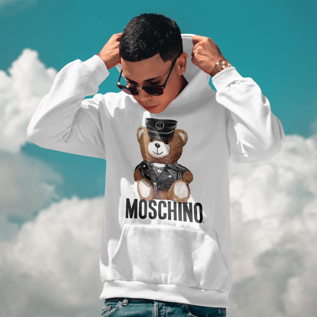 MOSCHINOスウェット クル パーカー プリント  綿　男女兼用