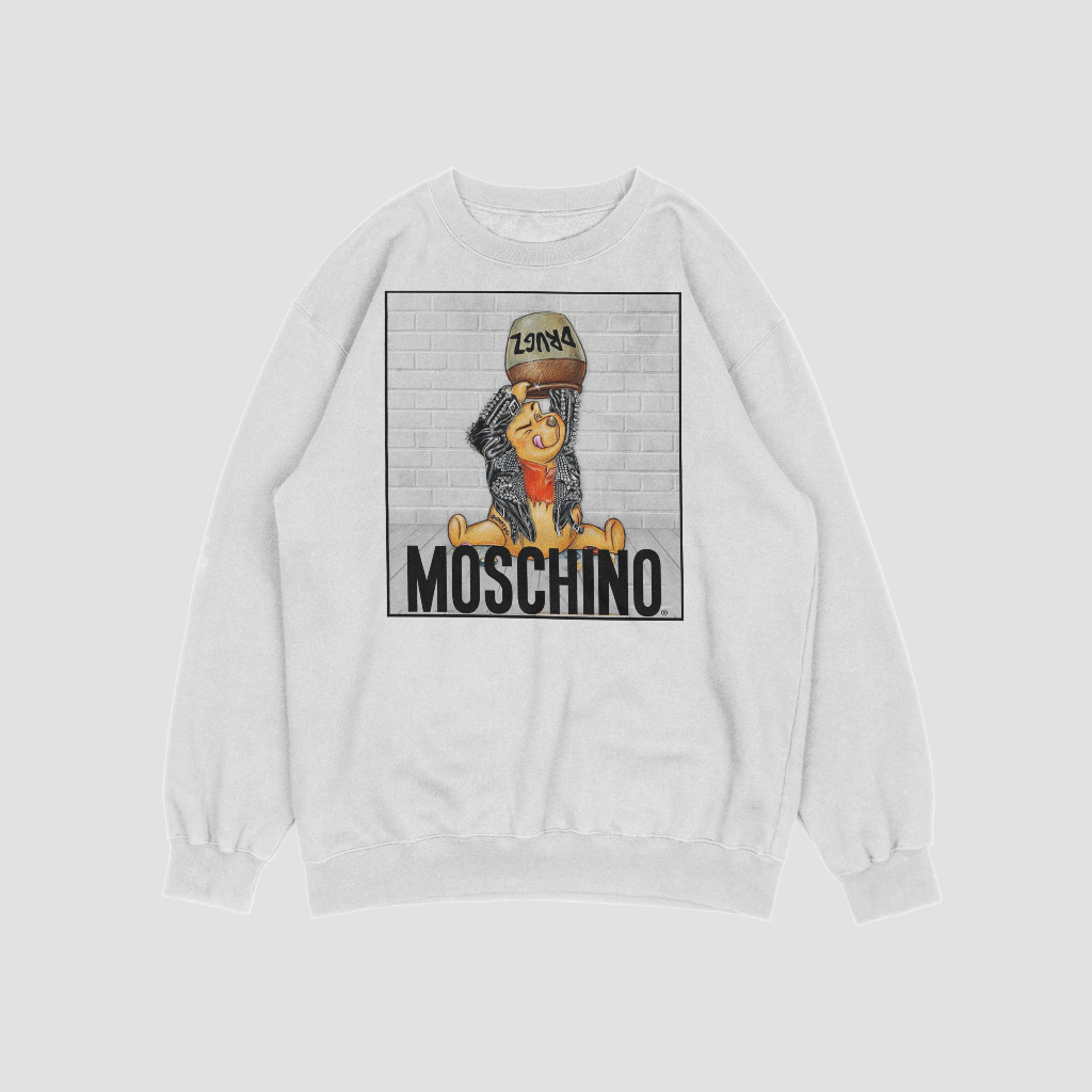 MOSCHINOスウェット クル パーカー プリント  綿　男女兼用