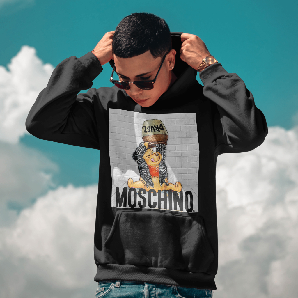 MOSCHINOスウェット クル パーカー プリント  綿　男女兼用