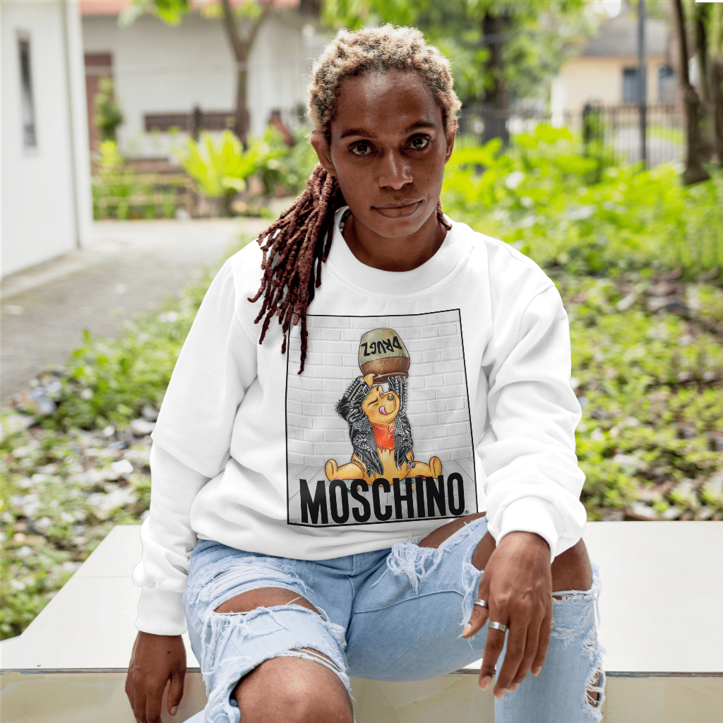 MOSCHINOスウェット クル パーカー プリント  綿　男女兼用