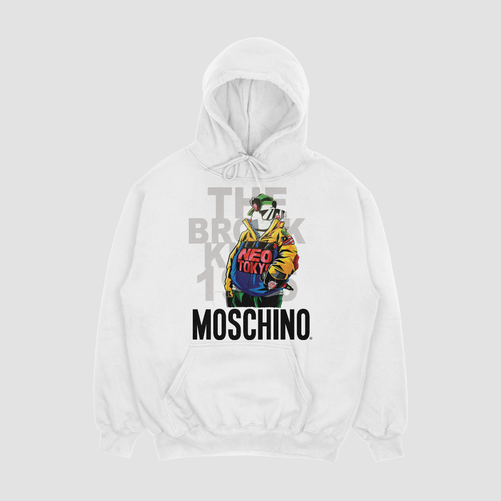 MOSCHINOスウェット クル パーカー プリント  綿　男女兼用