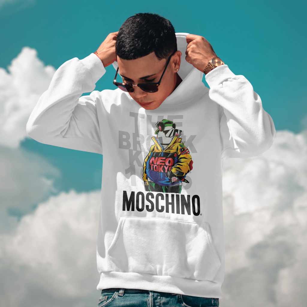 MOSCHINOスウェット クル パーカー プリント  綿　男女兼用
